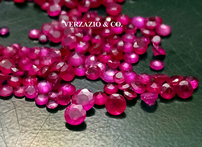 RUBY RUBIES GEMSTONES ROUND 1 CT LOT NATURAL LOOSE 3 MM-2.5 MM RUBY GEM GEMSTONE
