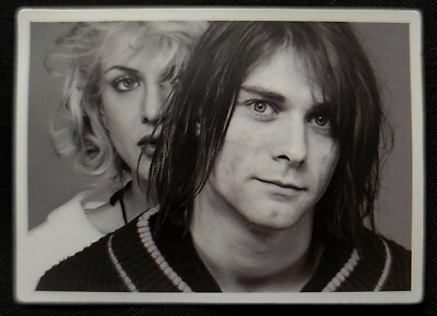 NIRVANA STICKER ''KURT COBAIN COURTNEY LOVE'' 2 X 3 MATTE FINISH 