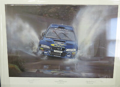 Richard Burns Wins the Network Q Rally GB 1999 - Subaru Impreza WRC Signed Print