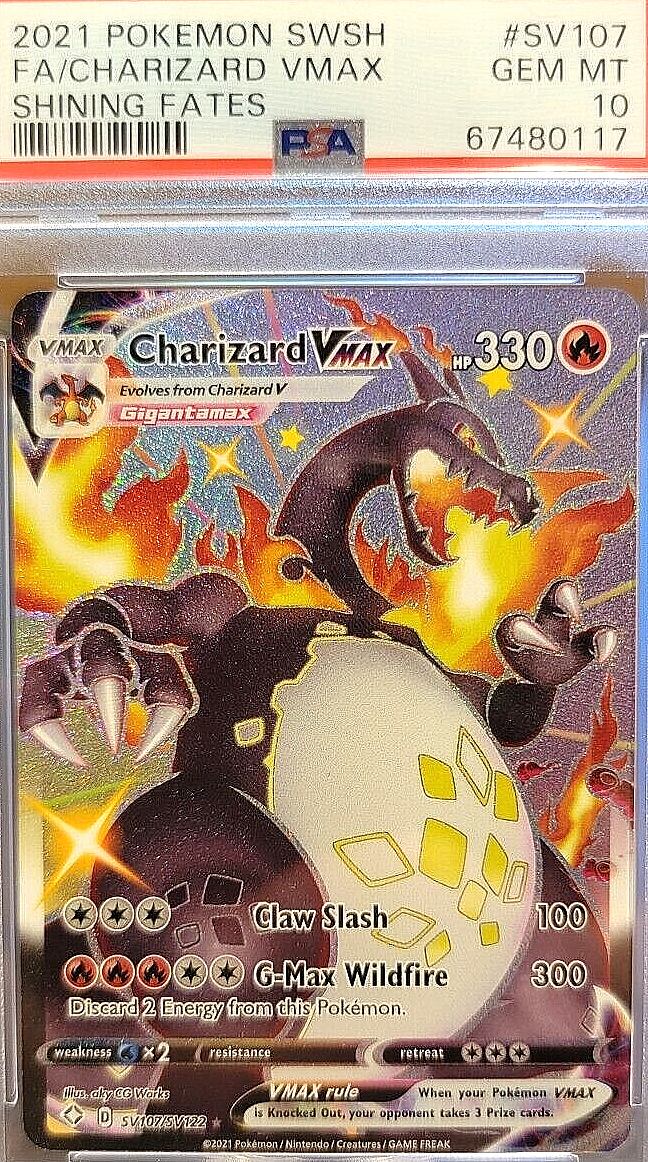 PSA 10 GEM MINT SHINY CHARIZARD VMAX Pokemon Card 2021 PSA 10 GEM MINT SHINY CHARIZARD VMAX Pokemon Card 2021