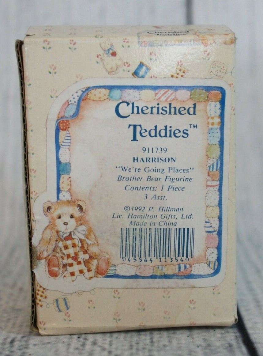 Cherished Teddies Harrison We're Going Places Bear With Pull Wagon # 911739