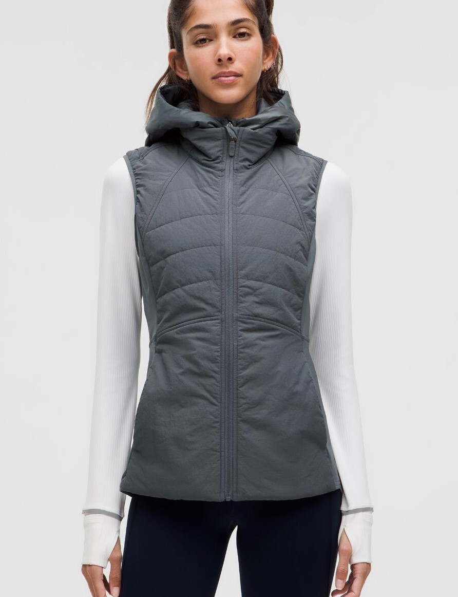 Pre-owned Lululemon Lulu?lemon Another Mile Vestoil Grey024681012nwtusps Ship In Oil Grey