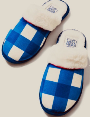 *NEW*  LADIES GINGHAM SLIPPERS  ~  SIZE 9 ~ Bath & Body Works ~ SHIPS FREE!