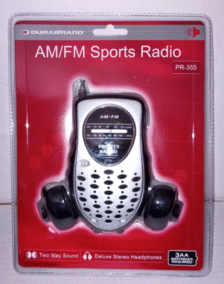 Durabrand AM/FM Sports Radio - Model PR-355 - Deluxe Stereo Headphones - New