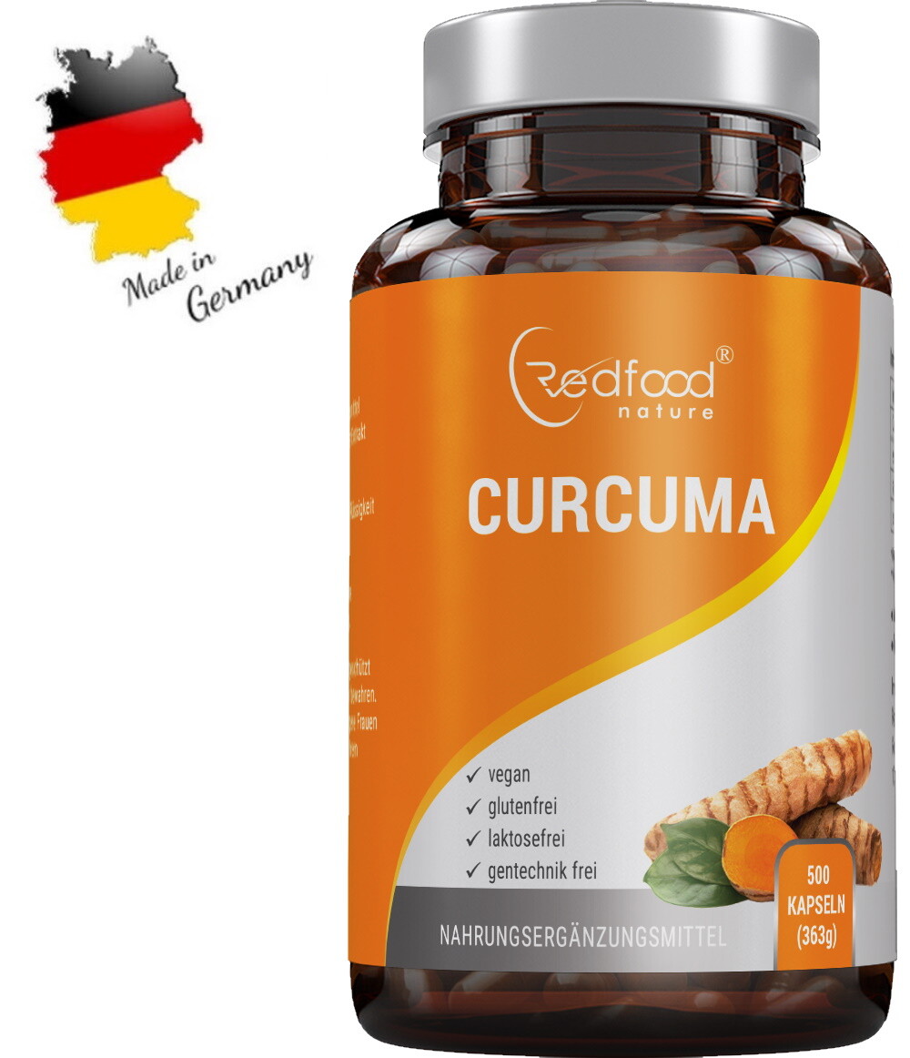 Kurkuma ⭐ Dose 500 Kapseln ⭐ hochdosiert 600mg Curcuma Extrakt Curcumin +Piperin