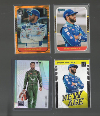 LOT OF 4 BUBBA WALLACE NASCAR CARDS OPTIC DONRUSS /25