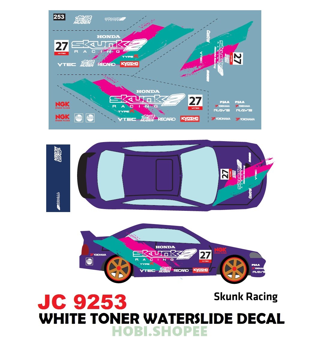 JC9253 White Toner Waterslide Decals > For Custom 164 Hot Wheels eBay