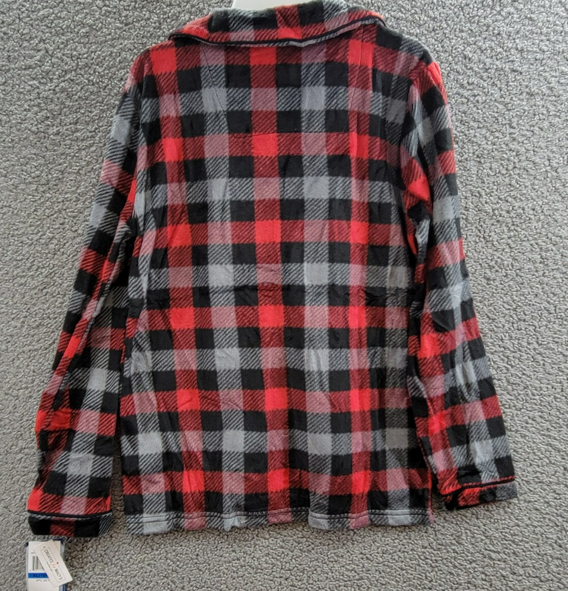Max & Olivia Flannel Pajama Set Big Boys XL (16-18) Red Multi Plaid Button Front - Picture 8 of 22