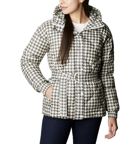 ジャケット・アウター 00s Columbia houndstooth check jacket Columbia Womens Icy Heights Belted Hooded Jacket Coat Ivory