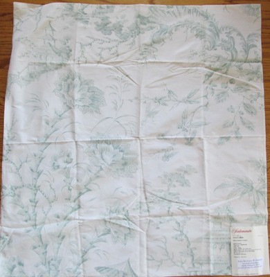 SCALAMANDRE Pillement Toile Aqua Chinoiserie Silk Cream Remnant New 24 x 26