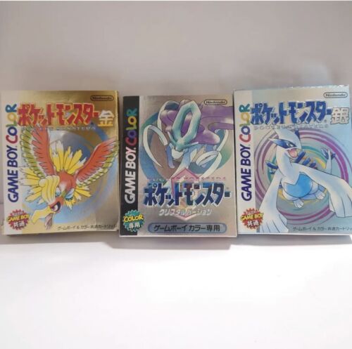 Pokemon Gold Silver Crystal w/Box & Manual Japanese Nintendo Pokemon Gold Silver Crystal w/Box & Manual Japanese Nintendo