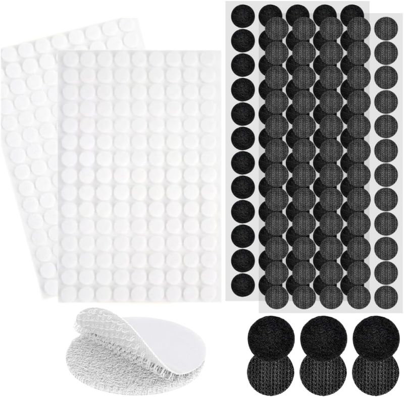 140 Pair Sets 25Mm Diameter Strong Hook & Loop Self Adhesive Dots Back Sticky Ta