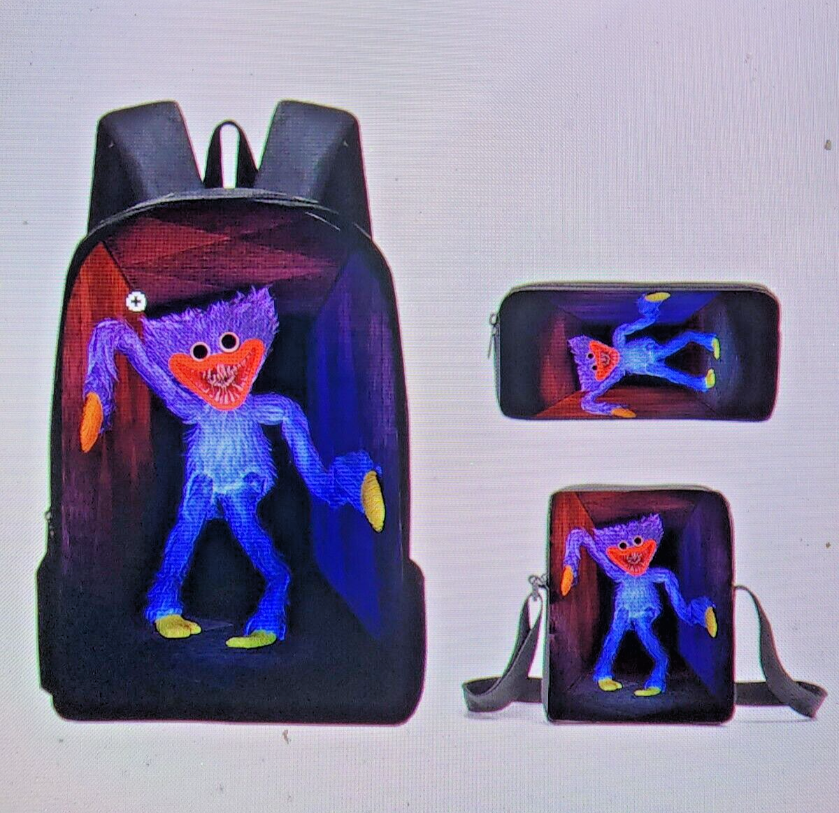 Poppy Playtime Backpack, Lunch Bag & Pencil Case Set for Kids (Random Pick)