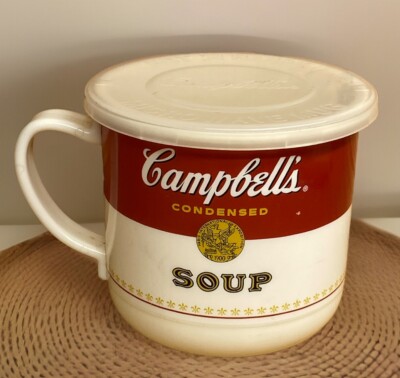 Campbell's Soup 16 oz  Plastic Travel Microwave Mug Cup With Lid & Handle