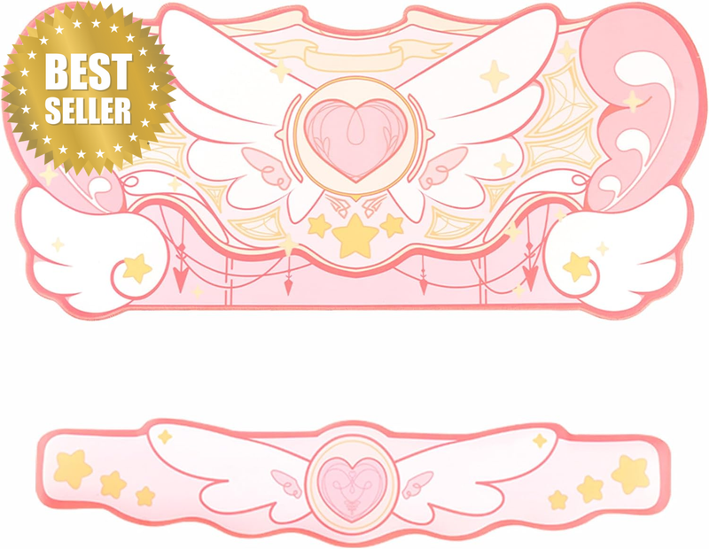 Kawaii Mouse Pad Wrist Rest Support Set - Non-Slip Rubber Base Desk Mat and Memo