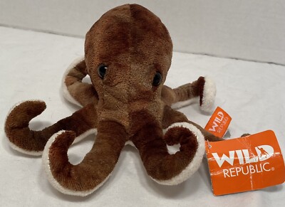 Wild Republic Octopus Sea Creature Plush Stuffed Animal Toy With Tags