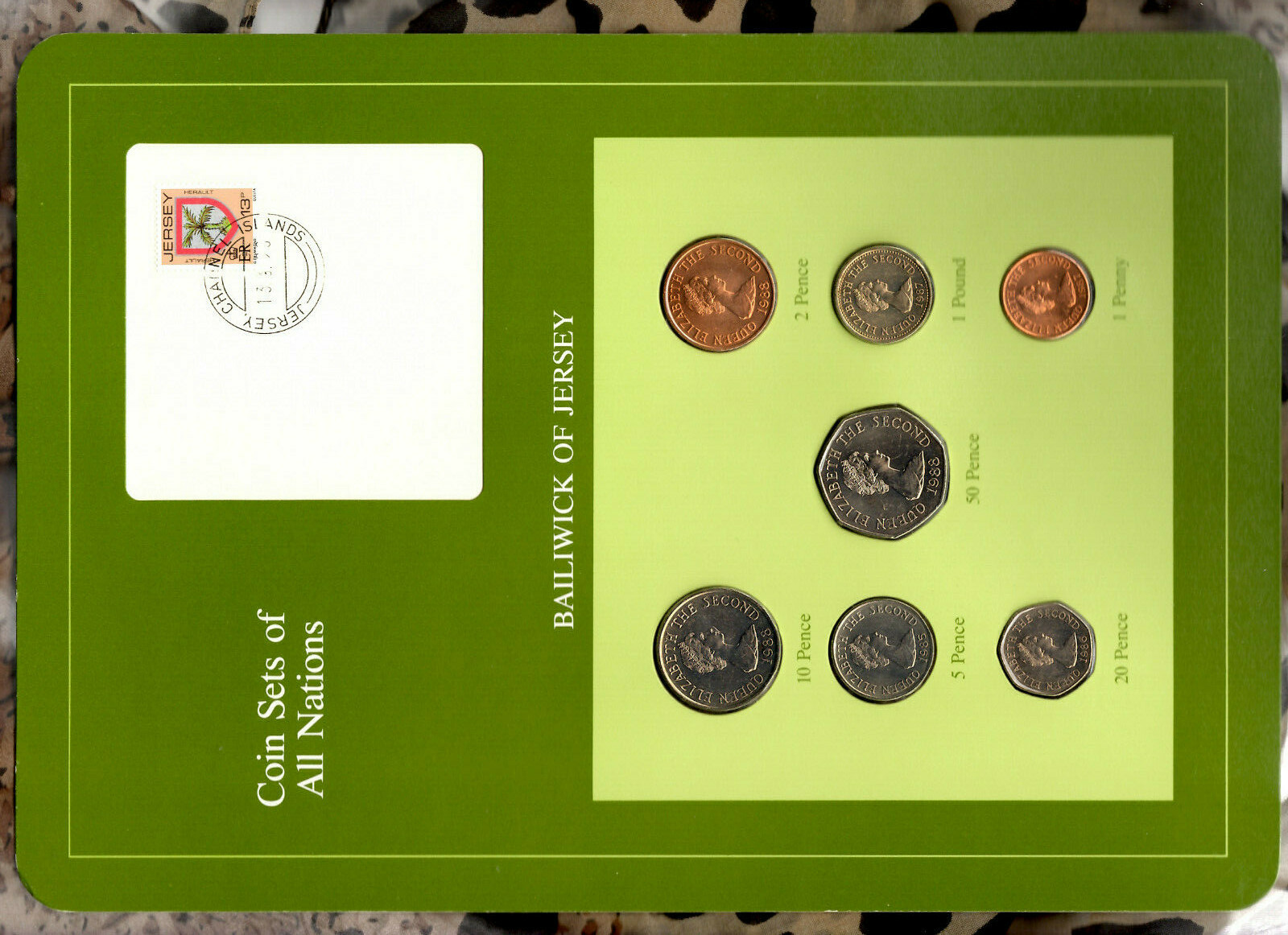 Coin Sets of All Nations Jersey w/card 1985-1988 UNC £1 1987