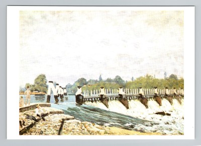 Vintage 1990s Alfred Sisley Molesey Weir Postcard