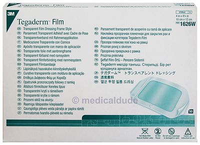 3M 1626W Tegaderm Transparent Film Dressing 4'' X 4 3/4'' - Box of 50