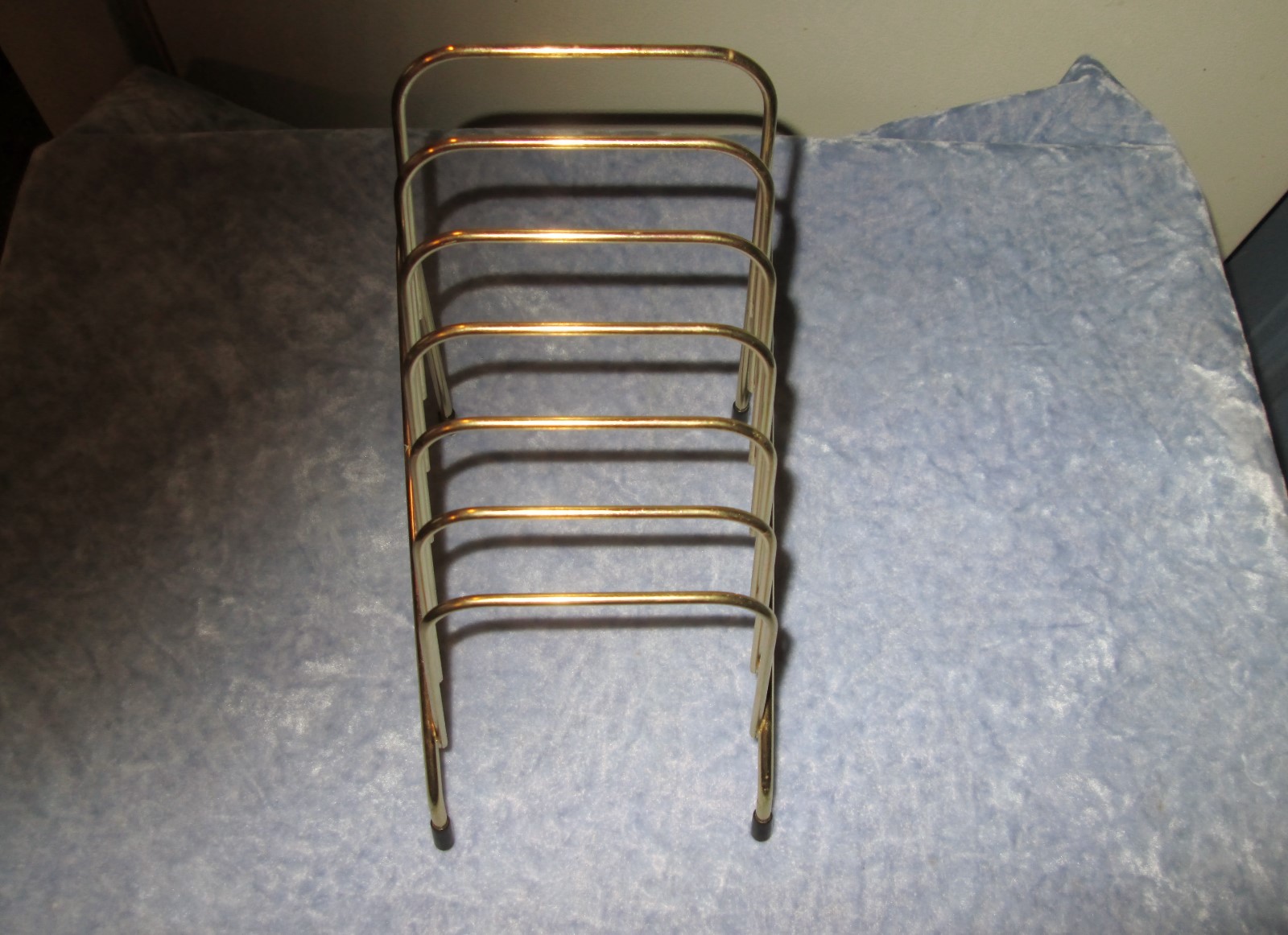 Vintage gold tone metal desktop letter holder