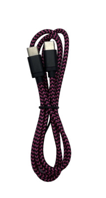 3ft.  Wireless Gear USB-C to USB-C Cable Type C Cable Pink / Black