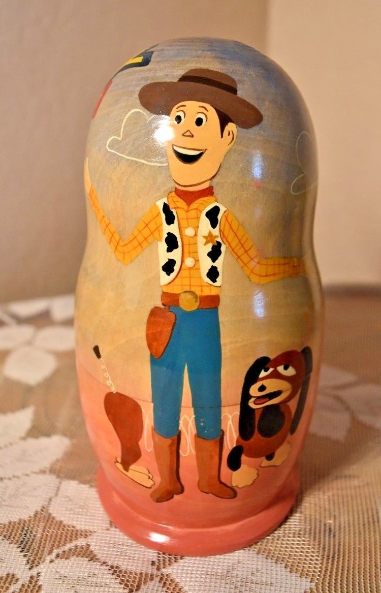 Matryoshka Russian Nesting Doll Disney Toy Story Woody Buzz Rex Slinky Dog 7 P?