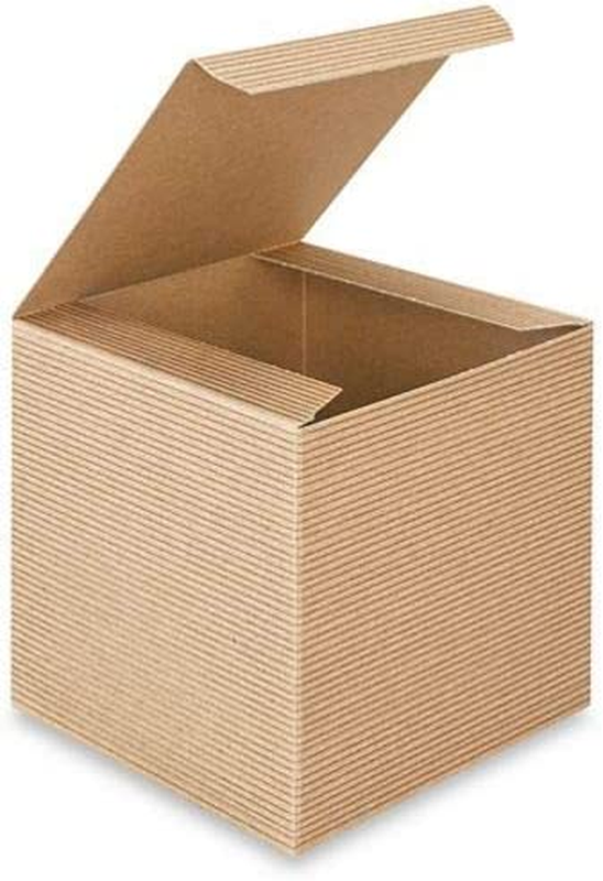 Kraft Gift Boxes, 4X 4 X 4 Inch, Brown, Pack of 10