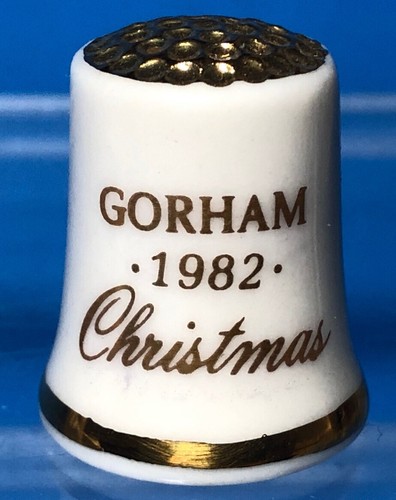 Vintage THIMBLE Gorham 1982 Christmas Norman Rockwell Sepco