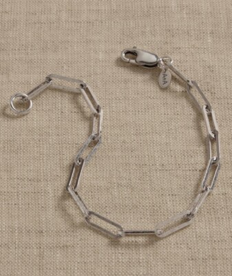 NWT BANANA REPUBLIC RAVENA PAPERCLIP CHAIN BRACELET AUREUS+ARGENT SILVER