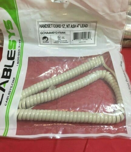 Nortel Phone Handset Cord M7310 M7208 M7324 M-Series Ash 12 Ft Tail New in Bag