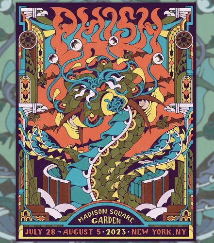 phish ポスター Phish Poster 7/28-8/5 2023 MSG Spusta Madison Square Garden
