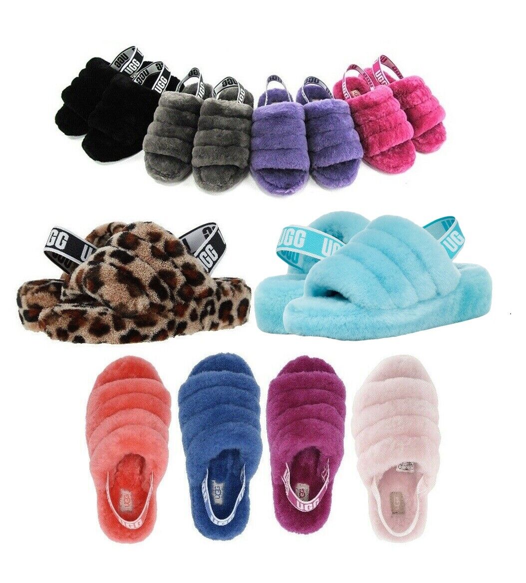 pink and blue ugg slippers