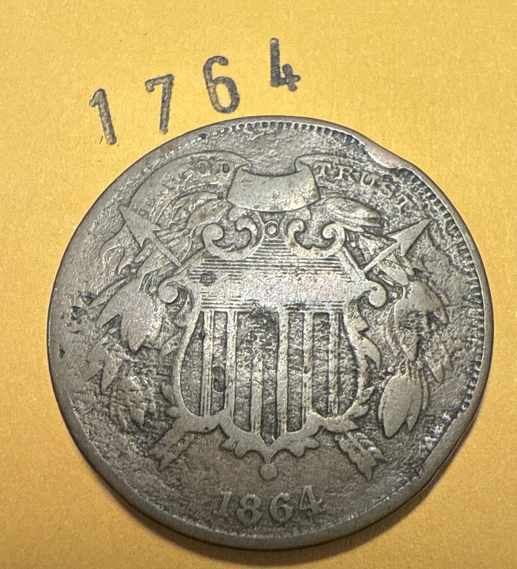 1864 Small Motto 2 Cent Piece Two Cent Piece Type