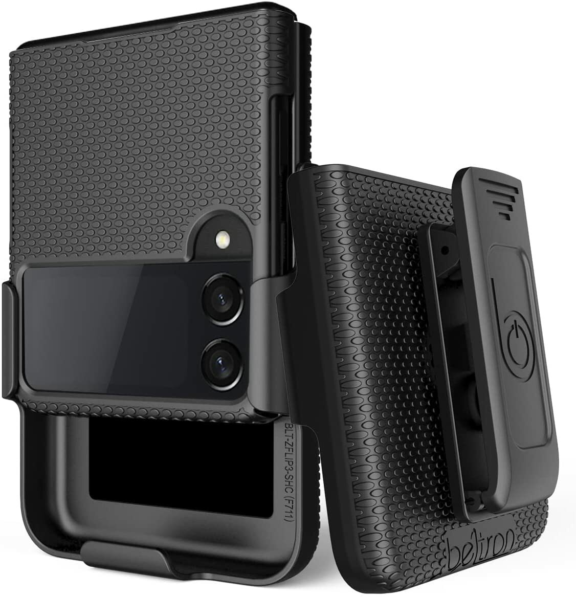 Samsung Galaxy Z Flip 3 Belt Clip Case, Slim Tough Protective Cover & Kickstand