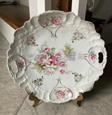 bows garlands TT flowers Antique Victorian salad bowl