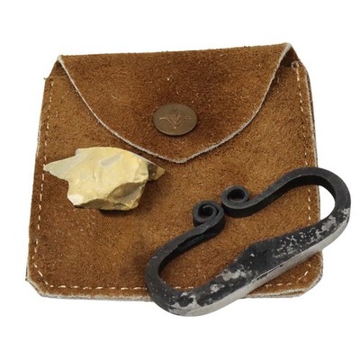 Njord Flint Steel Feuerhammer Feuerstein Lederetui Feuerstahl Outdoor Bushcraft