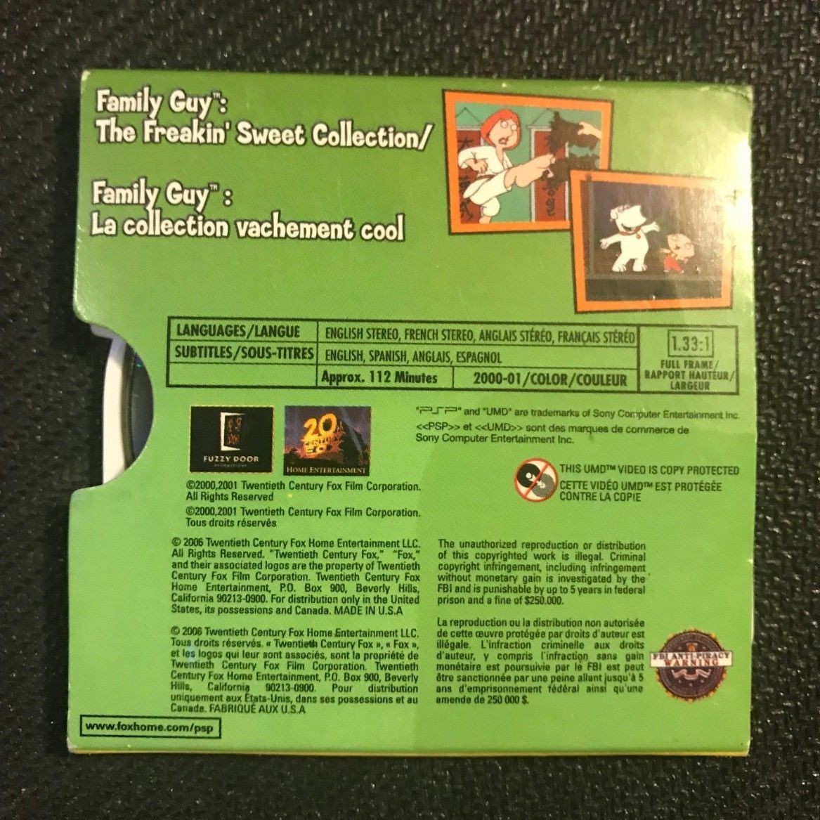 FAMILY GUY Freakin' Sweet Collection (Sony PSP) UMD - MOVIE DISC & SLEEVE