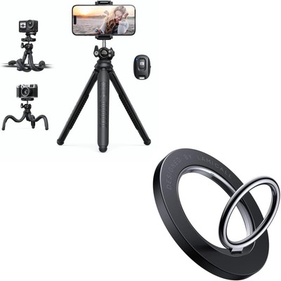 3 in 1 Flexible Tripod for iPhone and Magnetic Phone Ring Holder