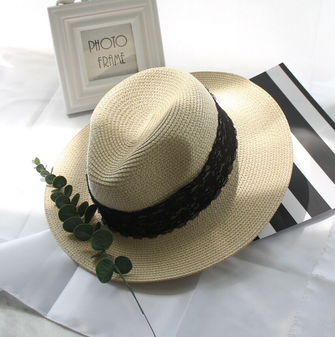 Шляпа Summer Beach Sun Straw Fedora 