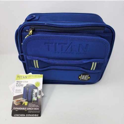 Titan Deep Freeze Expandable Lunch Box + 2 Containers + 2 Ice Walls, Blue
