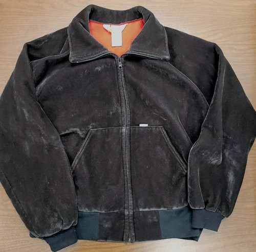 Vintage Carhartt Velour Velvet Black Bomber Jacket Coat