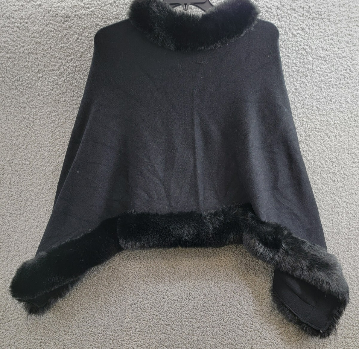 Adrienne Landau The Penny Poncho Women's One Size Jet Black Pullover - Picture 11 of 15
