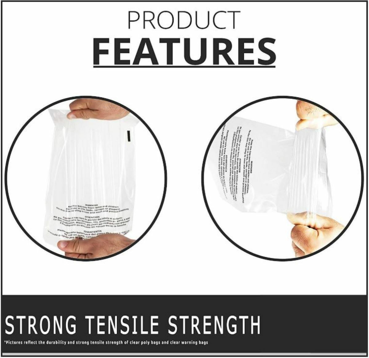 Pick Size & Quantity Resealable Suffocation Warning Poly Bags Amazon FBA