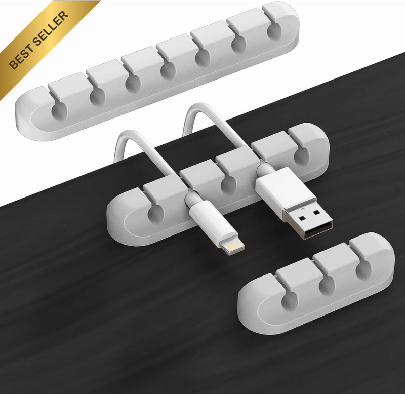 Cable Clips with Strong Adhesive – Stick to Glass, Wood, Wall, and More – 3, 5 &