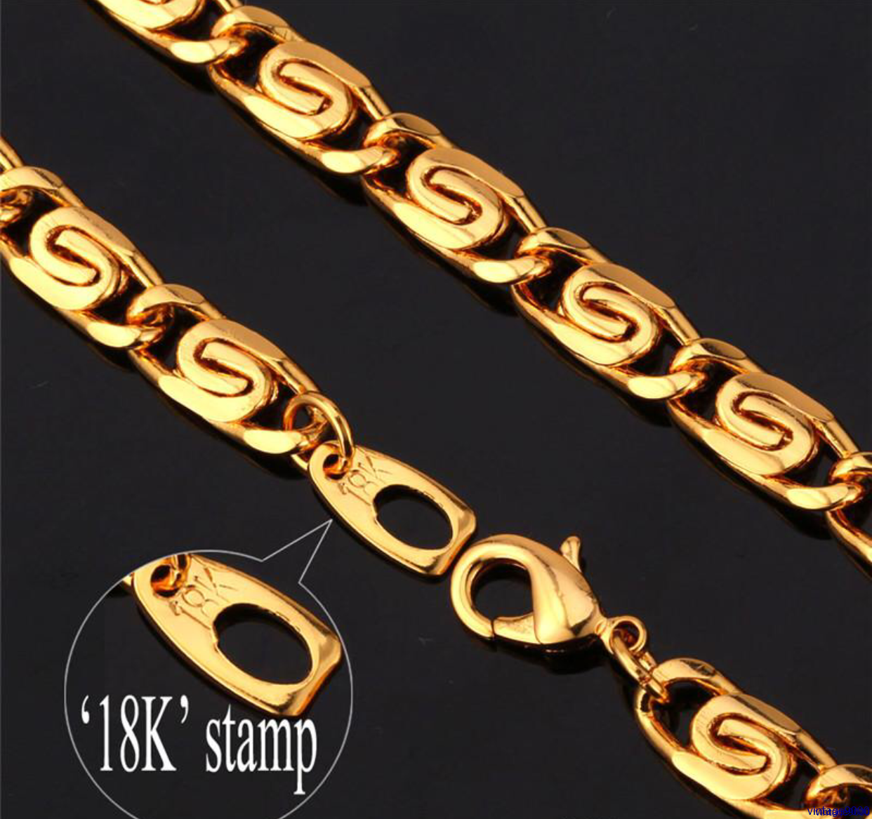 Schmuckset Halskette mit Armband 18K Gelbgold beschichtet Gold