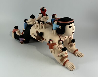 Large Native American Designed Storyteller Figurine - Length is 10 