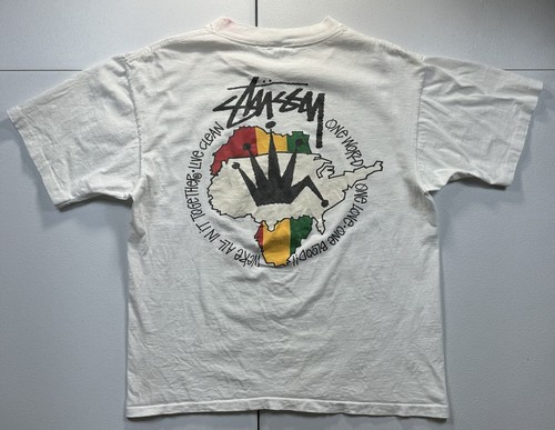 【ヴィンテージ】Stussy ONE WORLD ONE LOVE Tシャツ Vintage Stussy 80s One World One Love Faded Single Stitch T