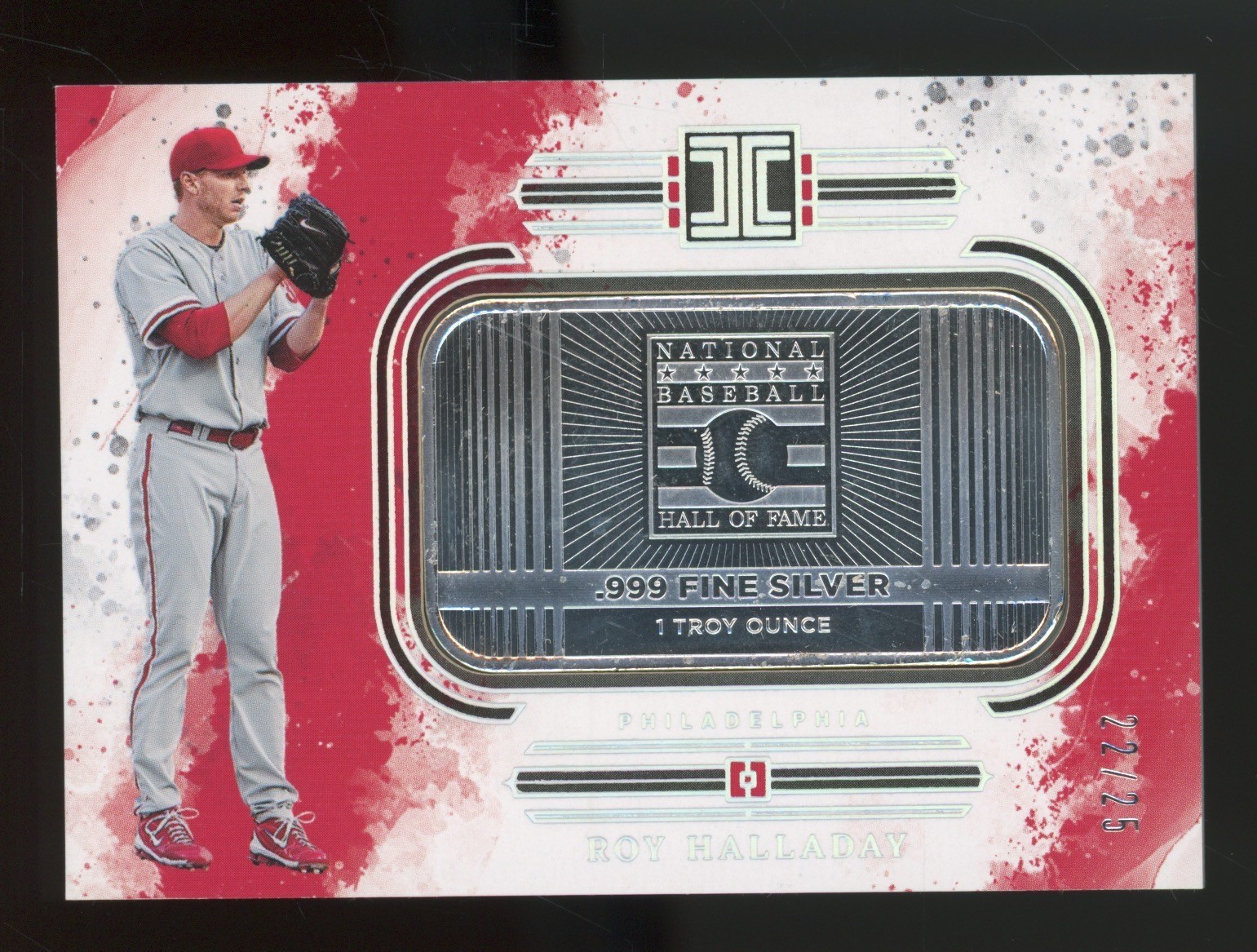2025 Panini Impeccable #32 Roy Halladay 22/25 2 Troy Ounce .999 Fine Silver