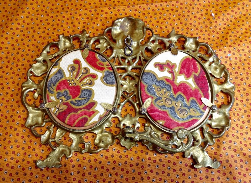 Art Nouveau Fancy Brass Double Frame 1910
