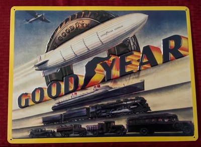 GOOD YEAR SIGN ZEPPELIN AIRSHIP SHIP Ande Rooney approx. 17 x12.5 